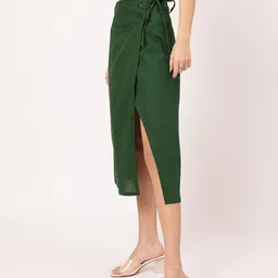 DressBerry Sleek Serenity Wrap Style Midi Skirt image 3