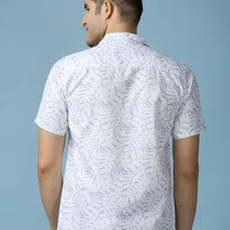 SNX Abstract Printed Spread Collar Long Sleeves Cotton Tailored Fit Shirt image 5