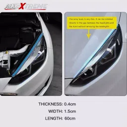 AllExtreme EXDRLY2 LED DRL LED Strip for Bikes Cars&Home Decoration Rear (Red,Orange&Ice Blue,2pc) image 5