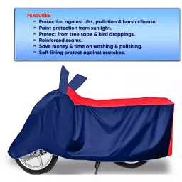 Auto Pearl Two Wheeler Cover with Bag for TVS Flame, Red & Blue image 4