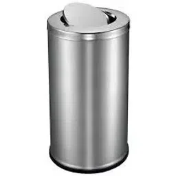 Fibrecrafts India Free Size Silver Stainless Steel Swing lid Dustbin 12x28 Inch, SSSW52-picture-23
