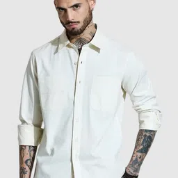 Snitch Men Smart Slim Fit Spread Collar Solid Cotton Casual Shirt-image-44