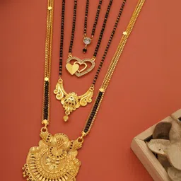 Bhanu diam Gold-Plated Brass Mangalsutra-picture-33