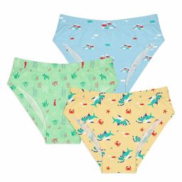 SuperBottoms Briefs Marine Life Print Pack of 3 - Blue Green Yellow-picture-42