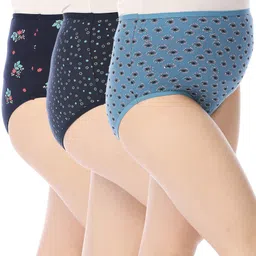 Kriti Cotton High Coverage Panties Pack of 3 (Color & Print May Vary)-picture-26