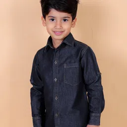 Superminis Full Sleeves Solid Shirt - Grey-picture-23