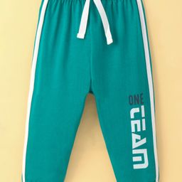 Zero Sinker Knit Full Length Lounge Pant Text Print - Sea Green-picture-21
