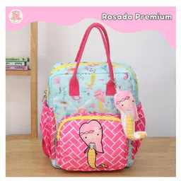 Rosada Mermaid Light Weight Durable Box Backpack for School with Comfortable Cushion Padding and Handle | Waterproof Trendy and Spacious Kids Backpack | Unisex Stylish Bag for Kids Boys and Girls - Height 12.2 Inches-image-63