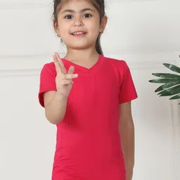 Mini & Ming Cotton Half Sleeves Solid Tee - Queen Pink-picture-21