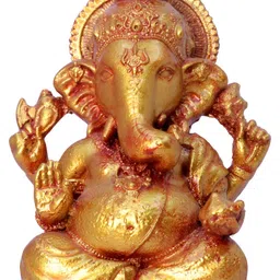 Aura Gold-Toned Lord Ganesha Idol Showpiece-image-81
