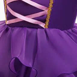 StyleCast x Revolte Colourblocked Puff Sleeve Layered Georgette Fit & Flare Midi Dress image 4