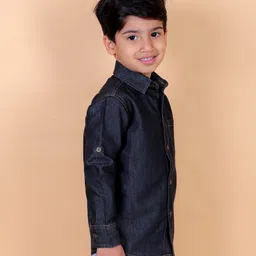 Superminis Full Sleeves Solid Shirt - Grey image 4