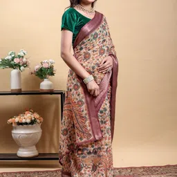 GOHILL ENTERPRISE Ethnic Motifs Pure Linen Handloom Saree-picture-20