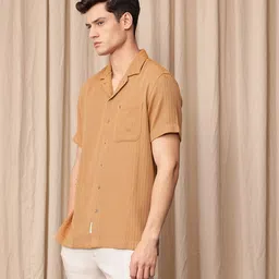 Mr Bowerbird Liberal Fit Chevron Self Design Pure Cotton Casual Shirt image 2