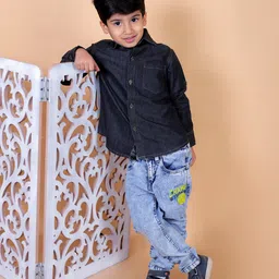 Superminis Full Sleeves Solid Shirt - Grey image 5