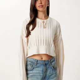 Happiness istanbul Women Crop Pullover with Fuzzy Detail-picture-15