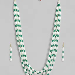 Peora Gold-Plated Artificial Beads Layered Jewellery Set image 3