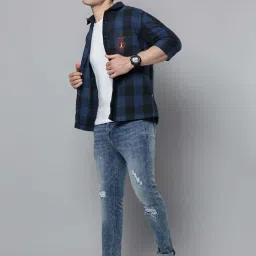 showoffff SHOWOFF Blue Regular Fit Checks Shacket image 5