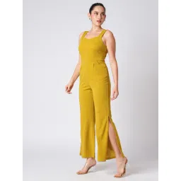 Globus Green Solid Sleeveless Basic Jumpsuit image 3