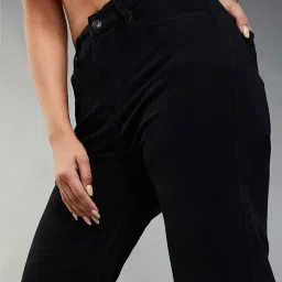 DOLCE CRUDO Black Relaxed Fit High Rise Jeans image 5
