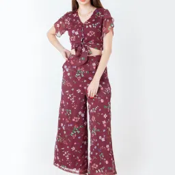 Zink London Purple Printed Crop Top image 5