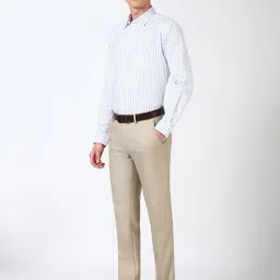 Peter England Beige Blended Slim fit Solid Trouser image 5