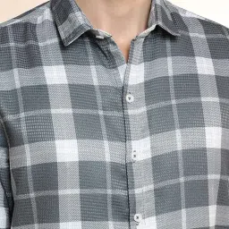 Campus Sutra Grey Regular Fit Checks Shirt image 5