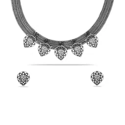 Joy of Jewels Silver-Plated Brass American Diamond Necklace & Earrings image 2