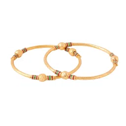 NVR Gold Plated Traditional Bangles for Women Set of 2 image 5