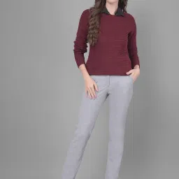 Crimsoune Club Maroon Self Design Sweater image 5