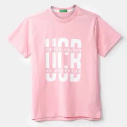 United Colors of Benetton Kids Light Pink Printed T-Shirt-picture-40