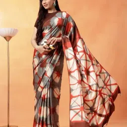 navyasa by liva Grey Geometric Saree with Unstitched Blouse-picture-22