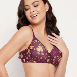 Clovia Maroon Printed Bra image 5