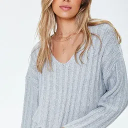 Forever 21 Grey Regular Fit Sweater-image-32