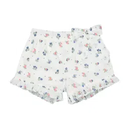 Mothercare Kids White Cotton Floral Print Shorts-image-41