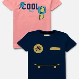 HELLCAT Pink & Navy Printed T-Shirt (Pack Of 2)-picture-17