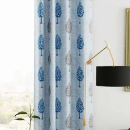 Bianca VILLA C`ESTA Blue Faux Silk 5 Ft. Window Curtain-picture-12