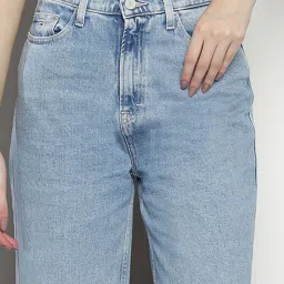 TOMMY HILFIGER Blue Cotton Relaxed Fit High Rise Jeans image 5