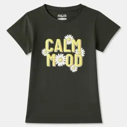 R&B Kids Olive Graphic Regular Fit T-Shirt-picture-17