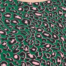 Clovia Green Crepe Relaxed Fit Animal Print Top & Pyjama image 5