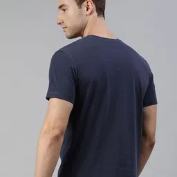 Huetrap Men Blue & Green Printed Pure Cotton T-shirt image 4