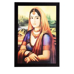 eCraftIndia Multicoloured Pretty Lady Matt Textured UV Framed Wall Art-picture-18