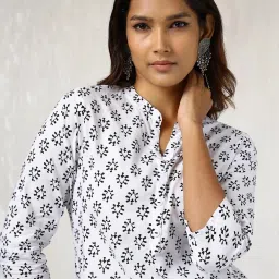 Soch White Cotton Printed Tunic image 5