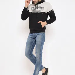 Duke Black Regular Fit Printed Hooded Sweatshirt image 5