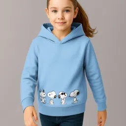 HELLCAT Girls Blue Printed Hoodie-image-81