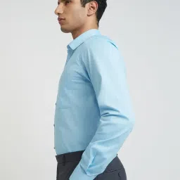 Raymond Blue Cotton Classic Fit Shirts image 5