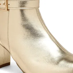 Flat N Heels Women's Gold Casual Booties image 5