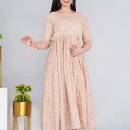 Pristyle Print Maternity Maxi Midi Dress-picture-23