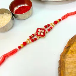 Tipsy closet Meenakari Stone Studded Wraparound Rakhi-picture-57