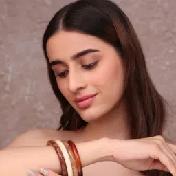 ToniQ Multicolor Bangles in Neutral Tones Set of 4-picture-28